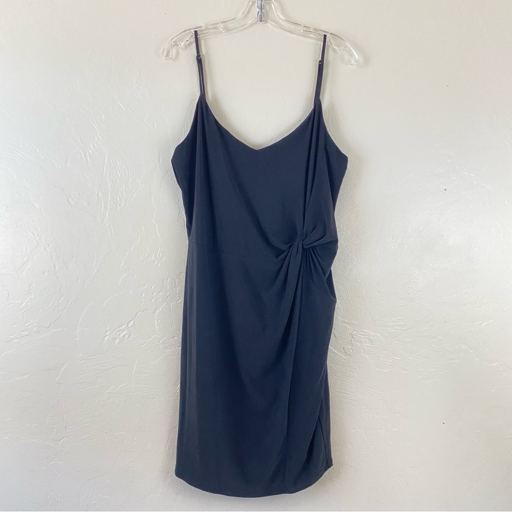 Forever 21 Plus Size 0X Black Jersey Knit Spaghetti Strap Knot Fitted Mini Dress